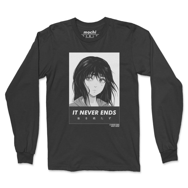 anime-manga-japanese-t-shirts-clothing-apparel-streetwear-It Never Ends • Long Sleeve Tee (Front Only)-mochiclothing